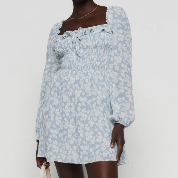 Reformation - Morris Dress, Size 0, Light Blue - Picture 1 of 6